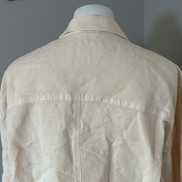 Marine Layer Holland Crop Jacket Natural Pockets Linen Lyocell Sz XL NEW - Picture 8 of 15